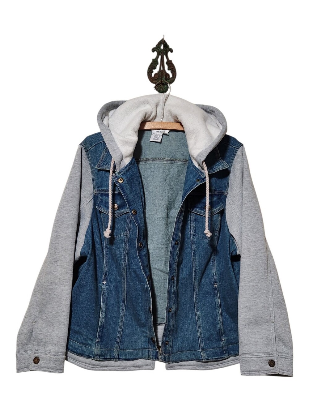 NorthStyle Denim Hoodie Sweatshirt Stretchy Jean Jacket Size 1X